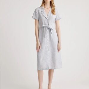 Quince 100% European Linen Button Front Dress